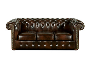 Chesterfield Klassik leder braun Sitzgarnitur