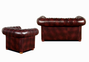 Chesterfield Klassik leder Rot hinter