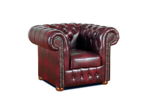 Chesterfield Klassik Rot Sessel, Fauteuil