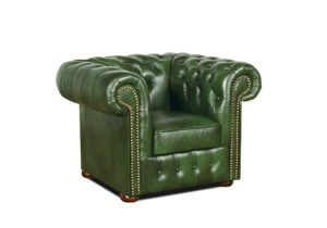 Chesterfield Klassik leder grn sessel