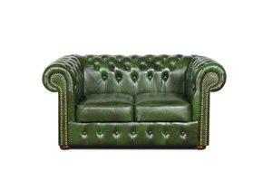 Chesterfield Klassik leder grn zweier sofa