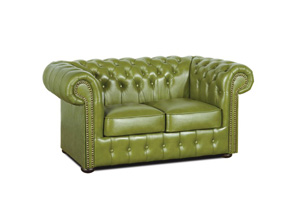 Chesterfield Klassik Oliv Sofa, Garnitur