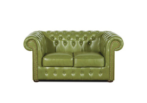 Chesterfield Klassik Oliv Klassik Sofa, Garnitur