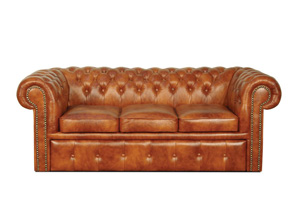 Chesterfield Klassik Braun Sofa Garnitur