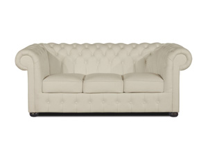 Chesterfield Klassik Weiss Sofa Garnitur