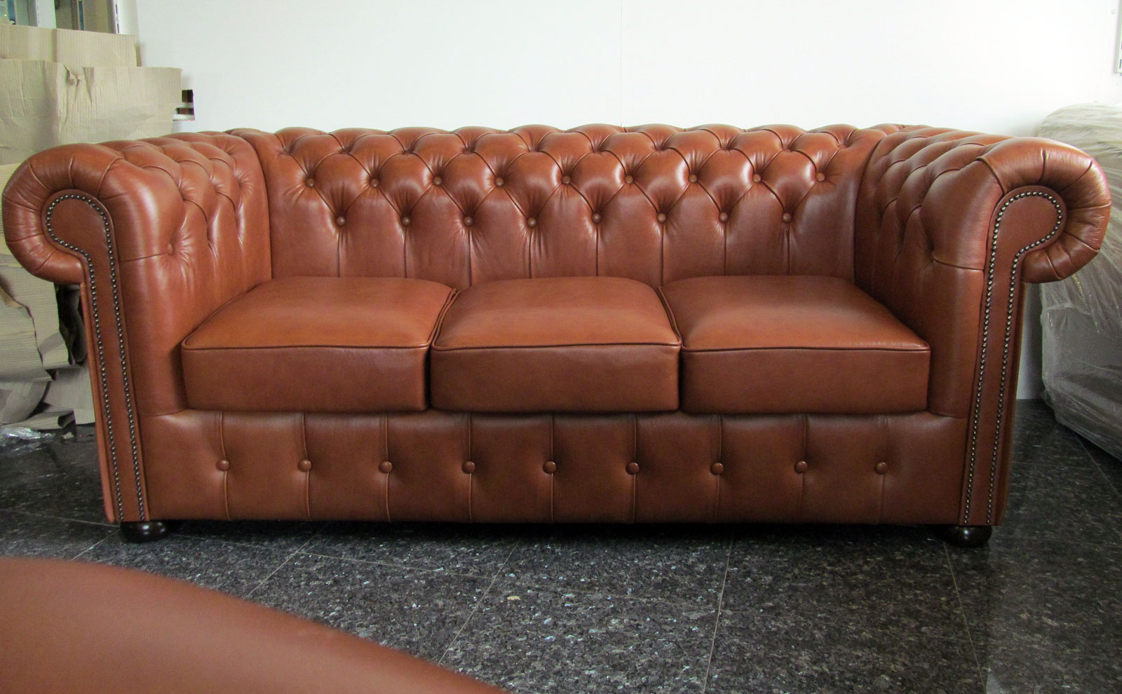 Classic 3 sitzer Ledersofa Hazelnut (C12)