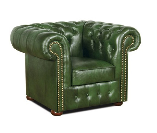 Chesterfield Klassik Sessel Antikgrun (A8)