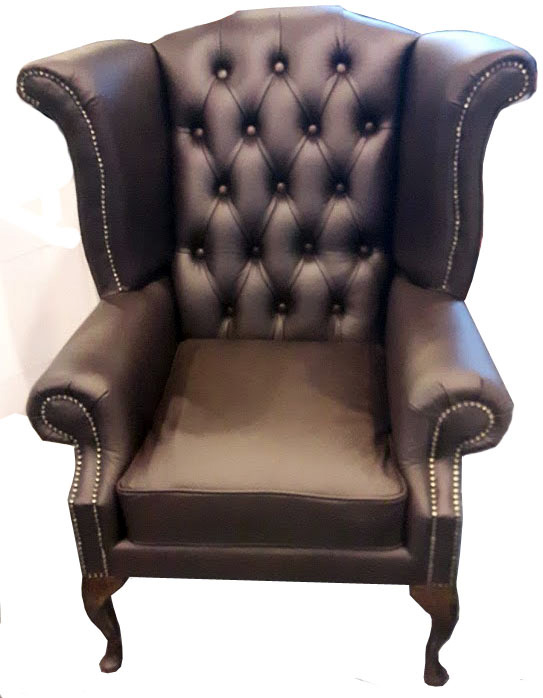Chesterfield Queen Ohrensessel Braun matt Chesterfield Queen Ohrensessel Braun matt