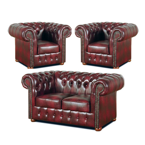 Chesterfield Klassik leder Sitzgarnitur 2+1+1 Antikrot (A7)