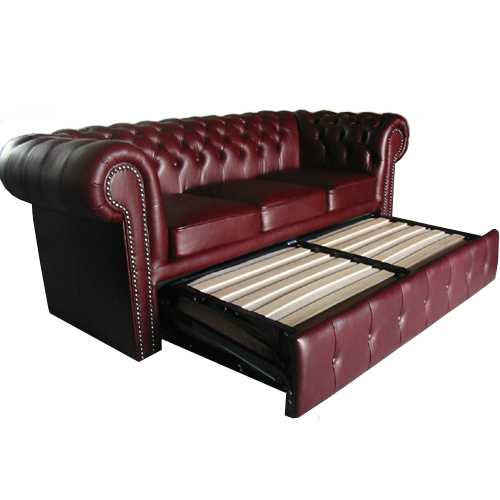 Chesterfield Klassik 3er Schlafsofa Antikrot (A7)