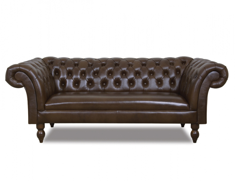 Chesterfield Diva 3 sitzer Ledersofa Antikbraun(A5)