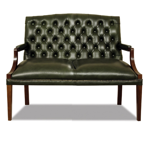 Chesterfield King 2 sitzer Ledersofa Antikgrn (A8)