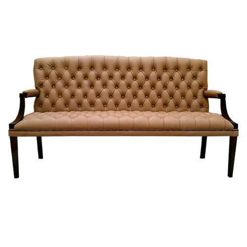 Chesterfield King 3 Sitzer Ledersofa Cappucchino