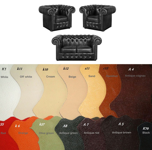Bestellung Klassik leder Sitzgarnitur 2+1+1 in anderen Farben