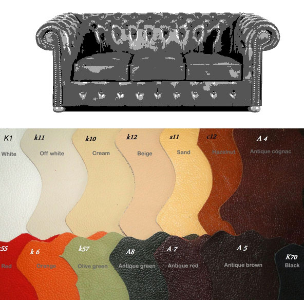 Bestellung Classic 3 sitzer Ledersofa in anderen Farben