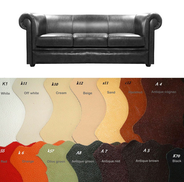 Bestellung London 3 sitzer Ledersofa in anderen Farben