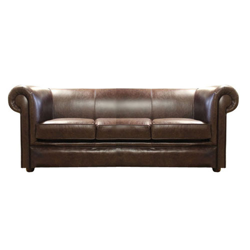 Chesterfield London 3 sitzer Ledersofa Antikbraun(A5)