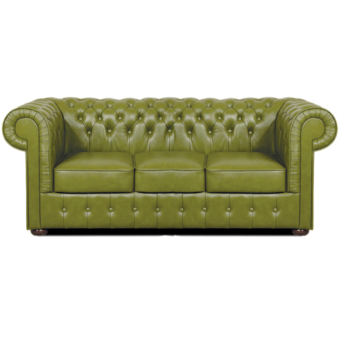 Chesterfield Mark 3 sitzer Ledersofa Olive