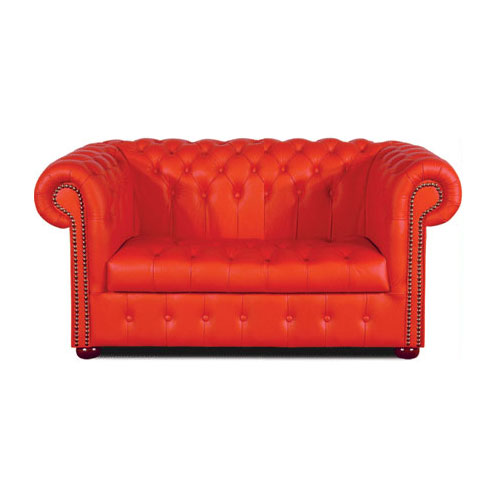 Chesterfield Williams 2 sitzer Ledersofa Rot (K55)