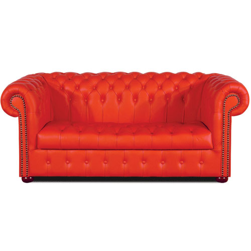 Chesterfield Williams 3 sitzer Ledersofa Rot (K55)