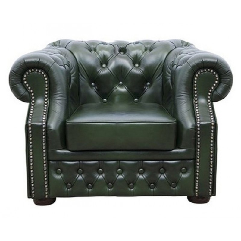 Chesterfield Windsor Sessel Antikgrun (A8)