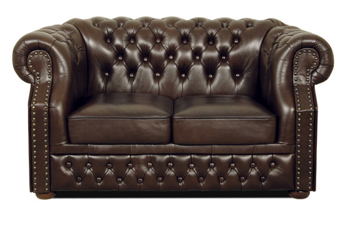 Chesterfield Windsor 2 sitzer Ledersofa Antikbraun(A5)