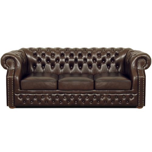 Chesterfield Windsor 3 sitzer Ledersofa Antikbraun (A5)