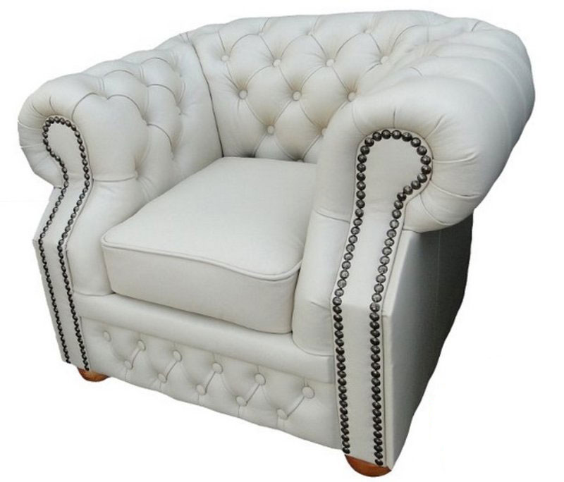 Chesterfield Windsor Sessel Off White (K2)